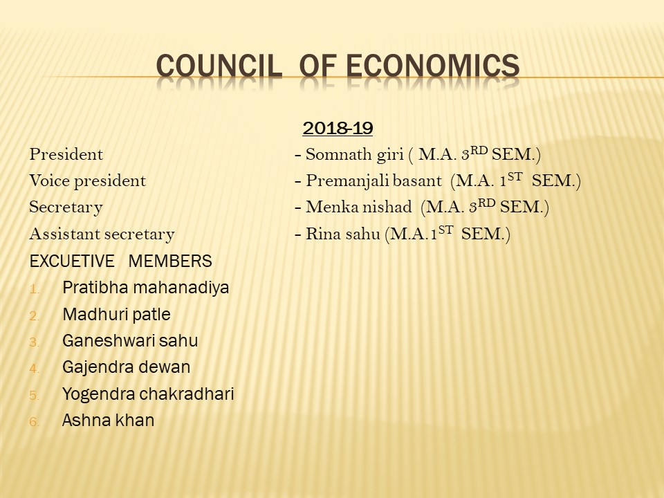 Council of Economics